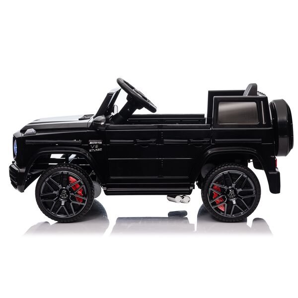Masinuta electrica cu telecomanda, Mercedes-Benz AMG G63, roti EVA, scaun piele ecologica, Negru, Culoare: Negru