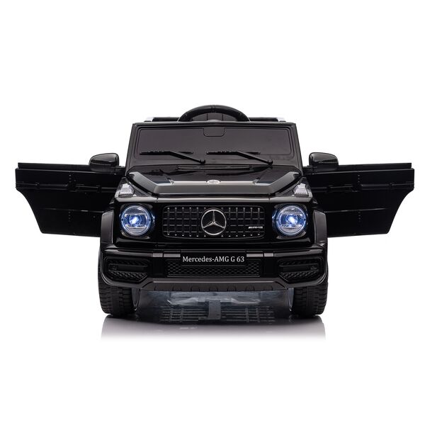 Masinuta electrica cu telecomanda, Mercedes-Benz AMG G63, roti EVA, scaun piele ecologica, Negru, Culoare: Negru