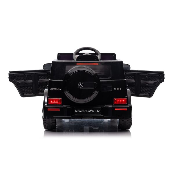 Masinuta electrica cu telecomanda, Mercedes-Benz AMG G63, roti EVA, scaun piele ecologica, Negru, Culoare: Negru