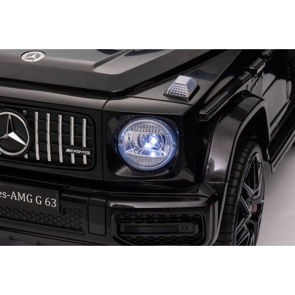 Masinuta electrica cu telecomanda, Mercedes-Benz AMG G63, roti EVA, scaun piele ecologica, Negru, Culoare: Negru