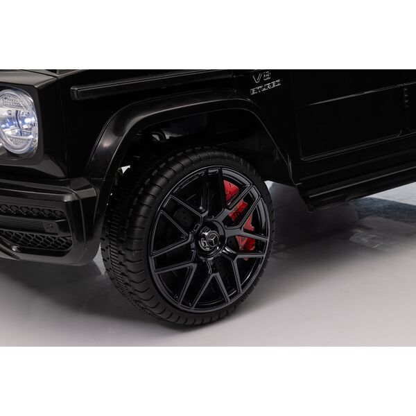 Masinuta electrica cu telecomanda, Mercedes-Benz AMG G63, roti EVA, scaun piele ecologica, Negru, Culoare: Negru