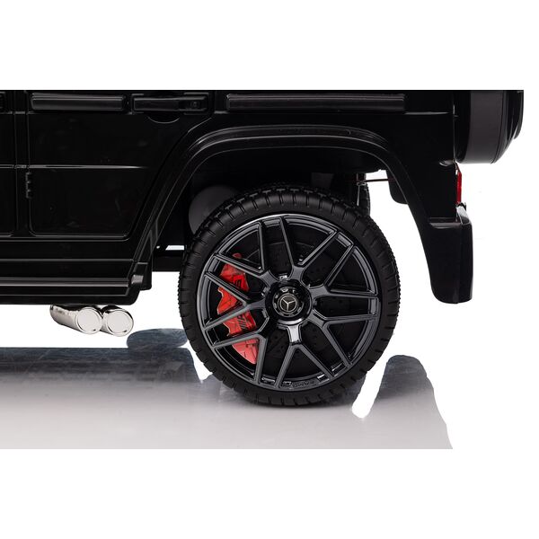 Masinuta electrica cu telecomanda, Mercedes-Benz AMG G63, roti EVA, scaun piele ecologica, Negru, Culoare: Negru