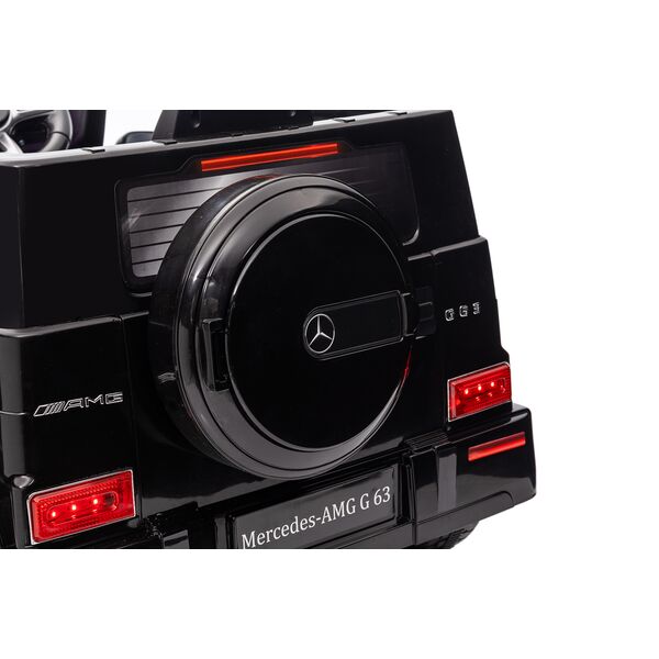 Masinuta electrica cu telecomanda, Mercedes-Benz AMG G63, roti EVA, scaun piele ecologica, Negru, Culoare: Negru