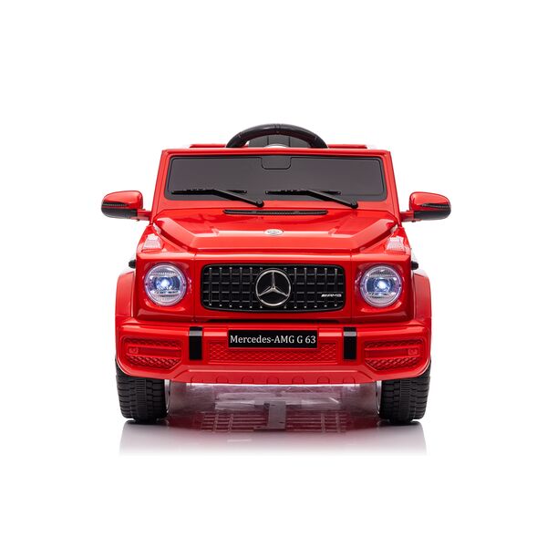 Masinuta electrica cu telecomanda, Mercedes-Benz AMG G63, roti EVA, scaun piele ecologica, Rosu, Culoare: Rosu