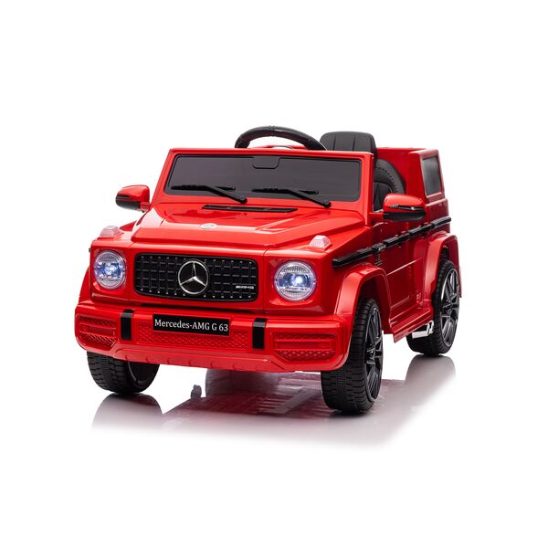 Masinuta electrica cu telecomanda, Mercedes-Benz AMG G63, roti EVA, scaun piele ecologica, Rosu, Culoare: Rosu