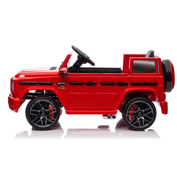 Masinuta electrica cu telecomanda, Mercedes-Benz AMG G63, roti EVA, scaun piele ecologica, Rosu, Culoare: Rosu