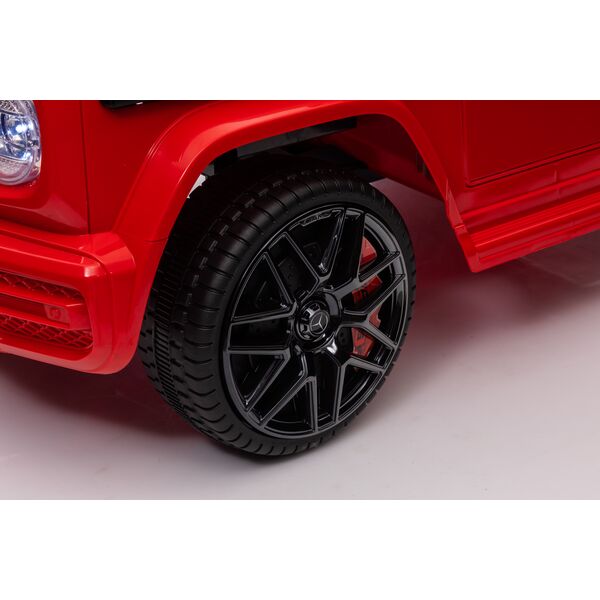 Masinuta electrica cu telecomanda, Mercedes-Benz AMG G63, roti EVA, scaun piele ecologica, Rosu, Culoare: Rosu