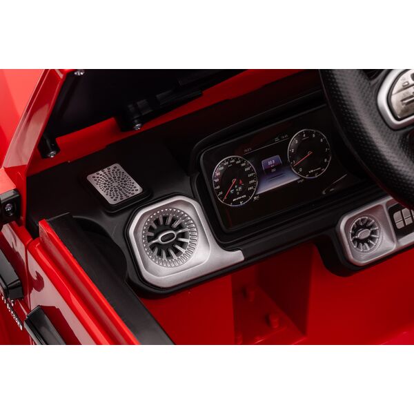 Masinuta electrica cu telecomanda, Mercedes-Benz AMG G63, roti EVA, scaun piele ecologica, Rosu, Culoare: Rosu