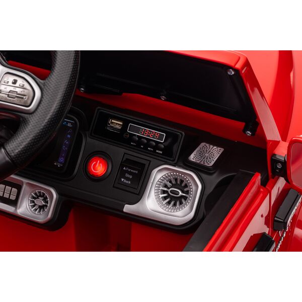 Masinuta electrica cu telecomanda, Mercedes-Benz AMG G63, roti EVA, scaun piele ecologica, Rosu, Culoare: Rosu