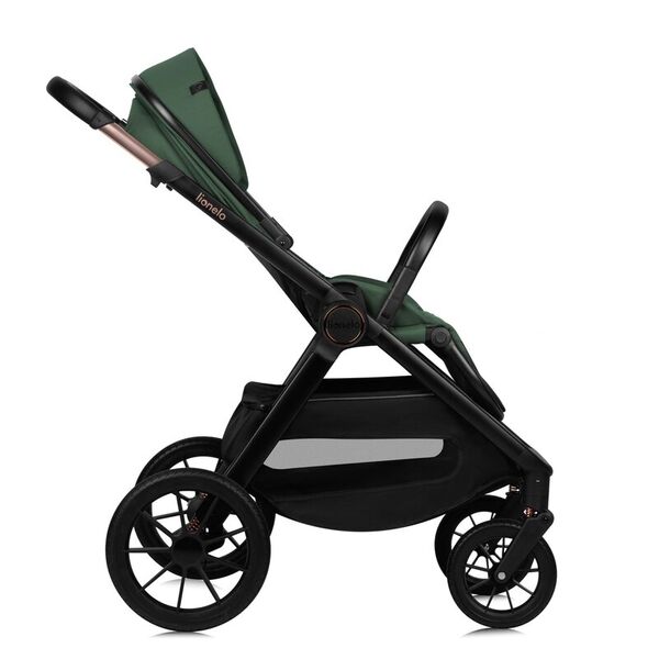 Carucior 2 in 1, Lionelo, Layla, Pana la 22 kg, Cadru aluminiu, Cu landou intarit si salteluta din spuma AirDots, Reversibil, Cu ventilatie 3D, Cu accesorii, EN1888-1, EN1888-2, EN1466, Verde, Culoare: Verde