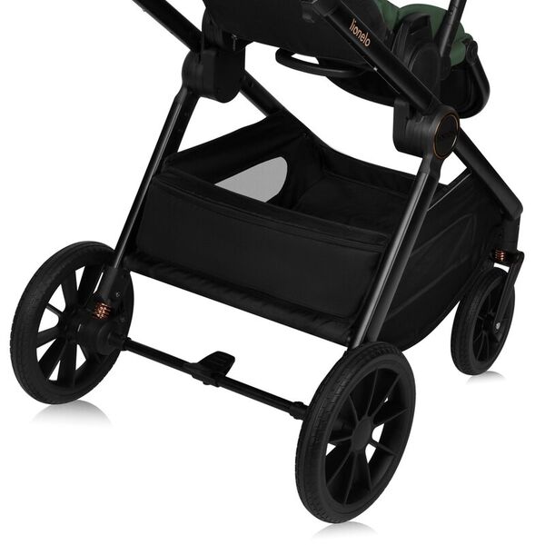 Carucior 2 in 1, Lionelo, Layla, Pana la 22 kg, Cadru aluminiu, Cu landou intarit si salteluta din spuma AirDots, Reversibil, Cu ventilatie 3D, Cu accesorii, EN1888-1, EN1888-2, EN1466, Verde, Culoare: Verde