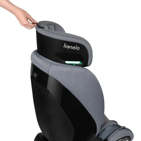 Scaun auto, Lionelo, Lavender I-size, Isofix, Cu centura TopTether, Cu spatar inclinabil in 5 pozitii, Cu tetiera reglabila in 13 pozitii, Instalare cu fata inainte, 9-36 Kg, 76-150 cm, Conform cu ECE R129, Bej, Culoare: Gri