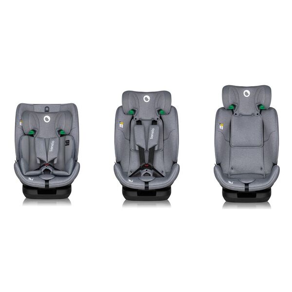 Scaun auto, Lionelo, Lavender I-size, Isofix, Cu centura TopTether, Cu spatar inclinabil in 5 pozitii, Cu tetiera reglabila in 13 pozitii, Instalare cu fata inainte, 9-36 Kg, 76-150 cm, Conform cu ECE R129, Bej, Culoare: Gri