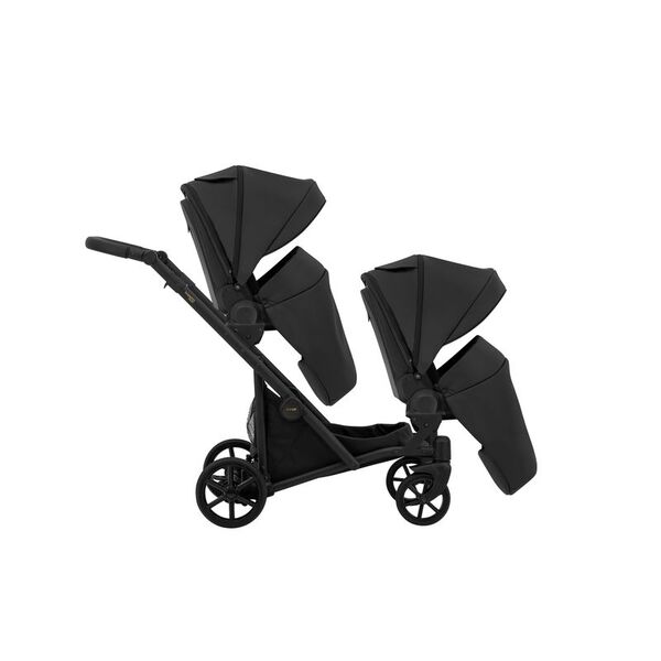 Carucior 3 in 1 pentru gemeni Kunert Invento Duo Glam, Culoare: Negru