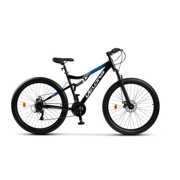 Bicicleta MTB-Full Suspension Fat Bike Velors Dynamic V27304AG 27.5", Negru/Albastru/Gri