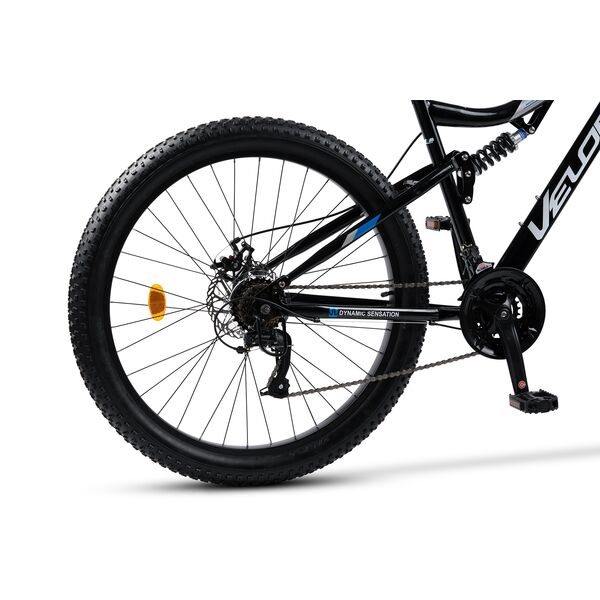Bicicleta MTB-Full Suspension Fat Bike Velors Dynamic V27304AG 27.5", Negru/Albastru/Gri