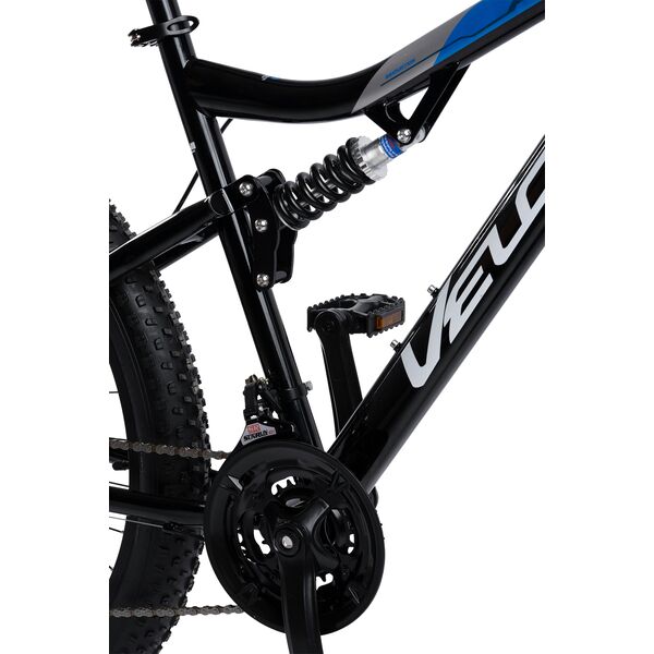 Bicicleta MTB-Full Suspension Fat Bike Velors Dynamic V27304AG 27.5", Negru/Albastru/Gri