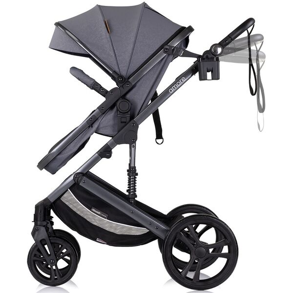Carucior Chipolino Amore 2 in 1 cloud grey, Culoare: Gri