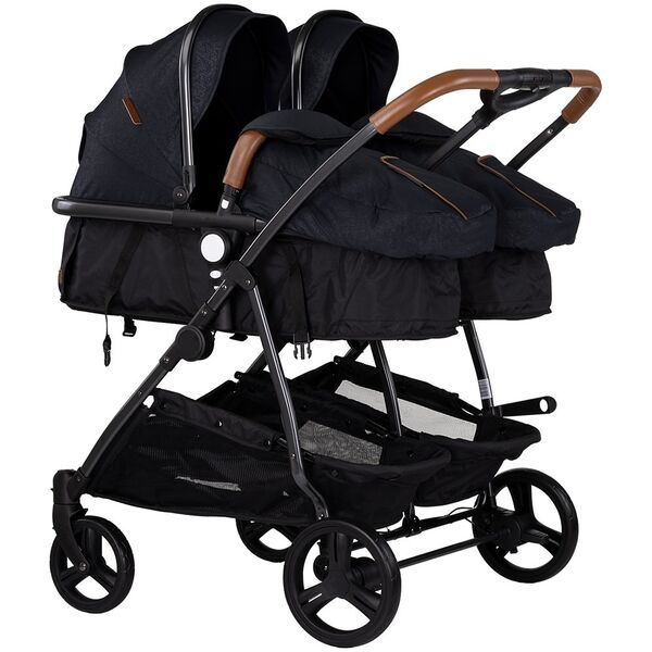 Carucior gemeni Chipolino Duo Smart 3 in 1 blackberry, Culoare: Negru
