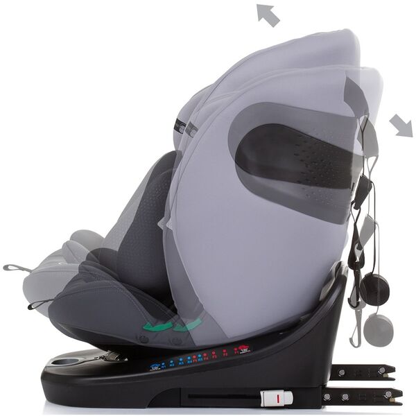 Scaun auto Chipolino Motion I-Size 40-150 cm granite cu sistem Isofix, Culoare: Gri