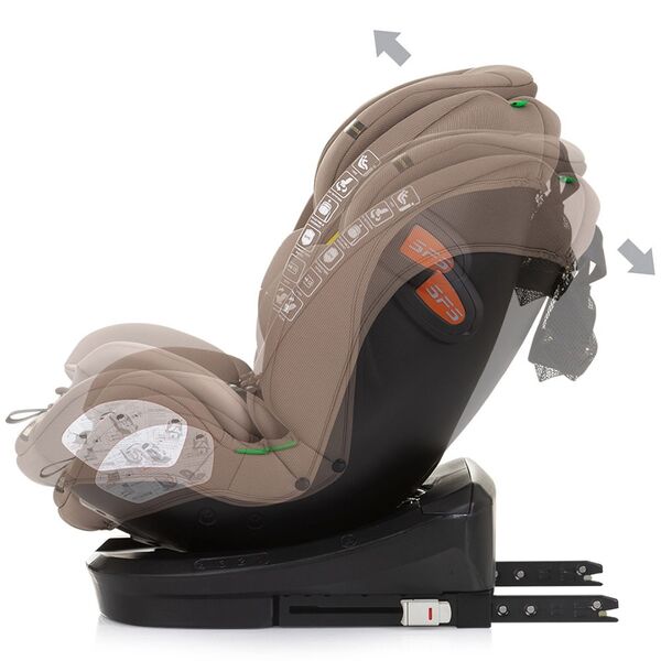 Scaun auto Chipolino Volare I-Size 40-150 cm macadamia cu sistem Isofix, Culoare: Bej