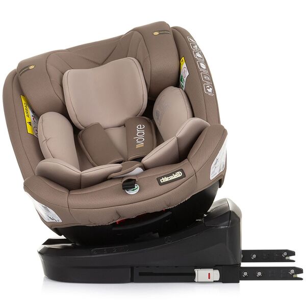 Scaun auto Chipolino Volare I-Size 40-150 cm macadamia cu sistem Isofix, Culoare: Bej