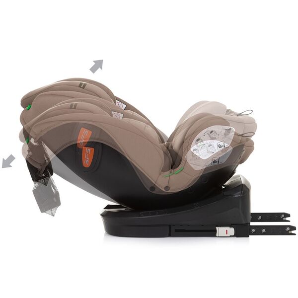 Scaun auto Chipolino Volare I-Size 40-150 cm macadamia cu sistem Isofix, Culoare: Bej