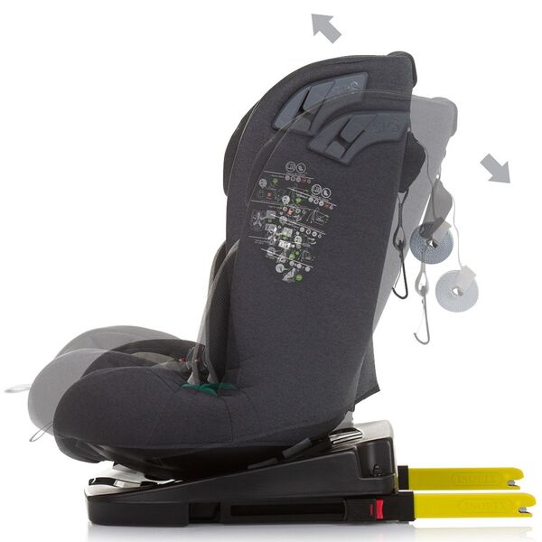 Scaun auto Chipolino X Factor I-Size 40-150 cm granite cu sistem Isofix, Culoare: Gri