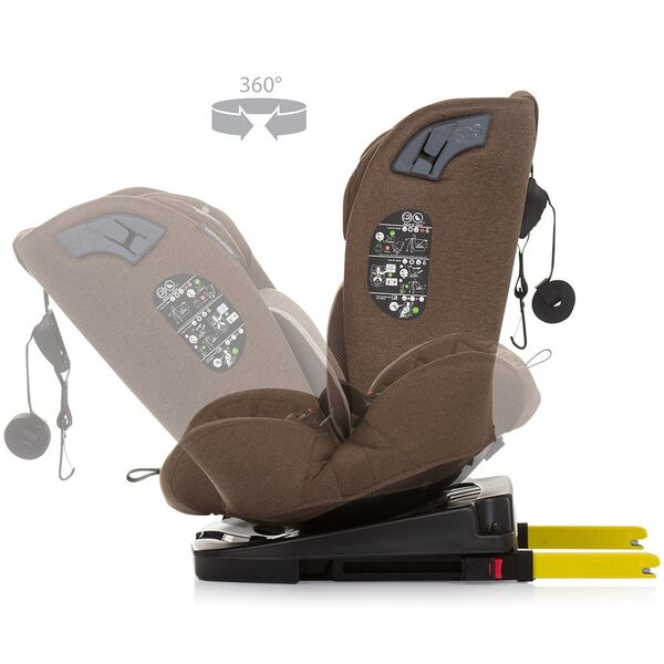 Scaun auto Chipolino X Factor I-Size 40-150 cm macadamia cu sistem Isofix, Culoare: Maro