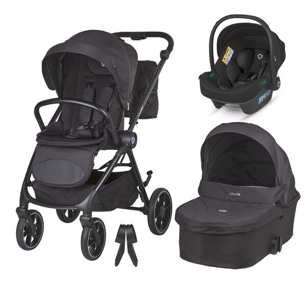 Carucior modular 2in1 Coccolle Serry Jet black+ Scoica auto iSize Coccolle Knox Black