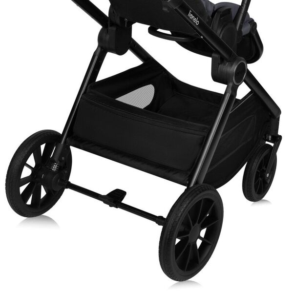 Carucior 2 in 1, Lionelo, Layla, Pana la 22 kg, Cadru aluminiu, Cu landou intarit si salteluta din spuma AirDots, Reversibil, Cu ventilatie 3D, Cu accesorii, EN1888-1, EN1888-2, EN1466, Gri, Culoare: Gri