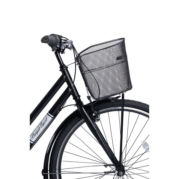 Bicicleta Trekking Carpat Altay C28262G Roti 28", Echipare Shimano, 7 Viteze, Maneta Rotativa, Cos fata, Negru/Gri