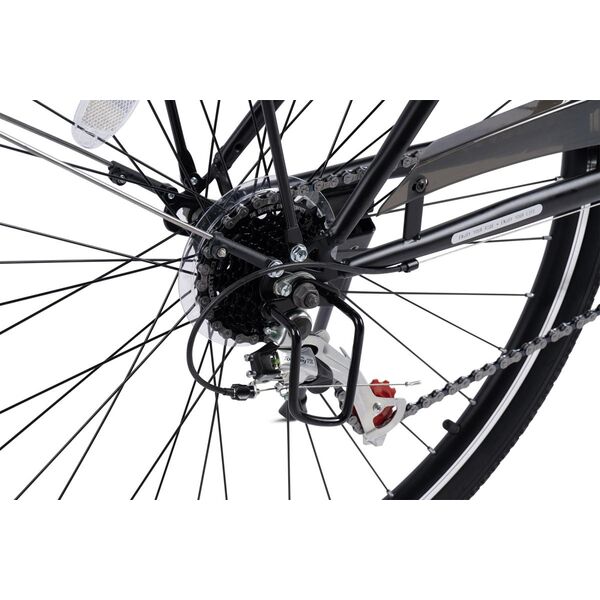 Bicicleta Trekking Carpat Altay C28262G Roti 28", Echipare Shimano, 7 Viteze, Maneta Rotativa, Cos fata, Negru/Gri