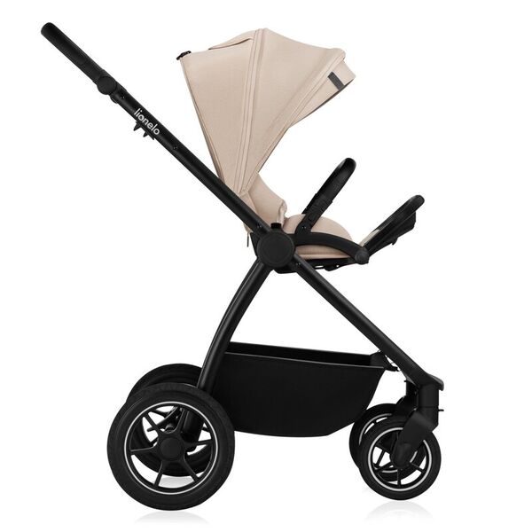 Carucior 2 in 1, Lionelo, Meril, Cu landou si scaun cu dimensiune XL, Reversibil, Cu sistem de ventilatie 3D, Cu accesorii, Pana la 22 kg, Conform cu EN1888-1 EN1888-2, EN1466, Bej, Culoare: Bej