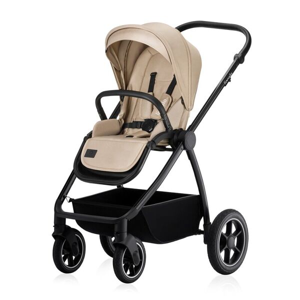 Carucior 2 in 1, Lionelo, Meril, Cu landou si scaun cu dimensiune XL, Reversibil, Cu sistem de ventilatie 3D, Cu accesorii, Pana la 22 kg, Conform cu EN1888-1 EN1888-2, EN1466, Bej, Culoare: Bej