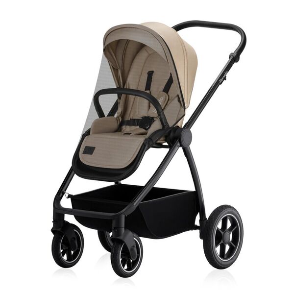 Carucior 2 in 1, Lionelo, Meril, Cu landou si scaun cu dimensiune XL, Reversibil, Cu sistem de ventilatie 3D, Cu accesorii, Pana la 22 kg, Conform cu EN1888-1 EN1888-2, EN1466, Bej, Culoare: Bej