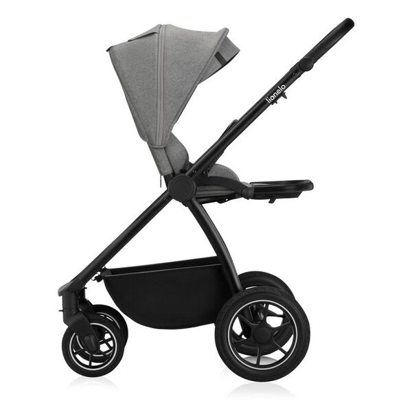 Carucior 2 in 1, Lionelo, Meril, Cu landou si scaun cu dimensiune XL, Reversibil, Cu sistem de ventilatie 3D, Cu accesorii, Pana la 22 kg, Conform cu EN1888-1 EN1888-2, EN1466, Gri, Culoare: Gri
