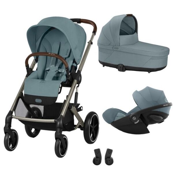 Carucior Cybex, Balios S Lux 3 in 1 TPE B, Stormy Blue, Culoare: Albastru Deschis