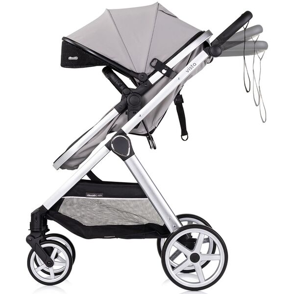 Carucior Chipolino Vista 2 in 1 cloud grey, Culoare: Gri