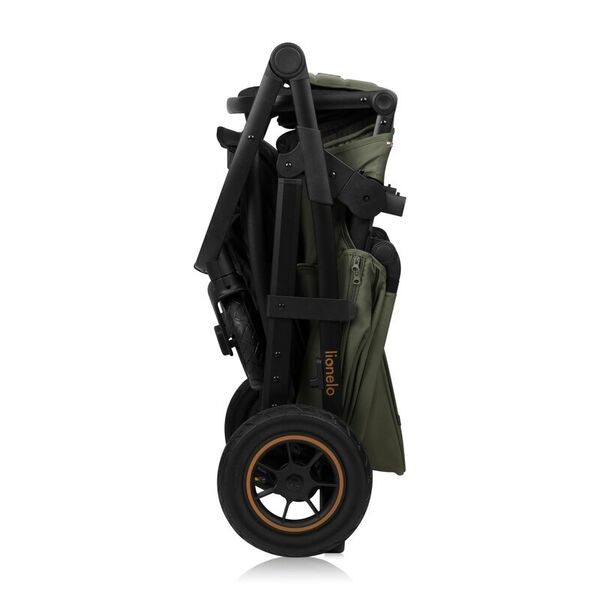 Carucior 3 in 1, Lionelo, Amber Plus, Cadru aluminiu, Cu landou intarit si salteluta moale, Cu scoica auto testata ADAC, Reversibil, Maner ajustabil, Cu accesorii, Cu ventilatie panoramica 3D, Pana la 22 kg, EN1888-1, EN1888-2, EN1466, ECE R129, Verde, Culoare: Verde