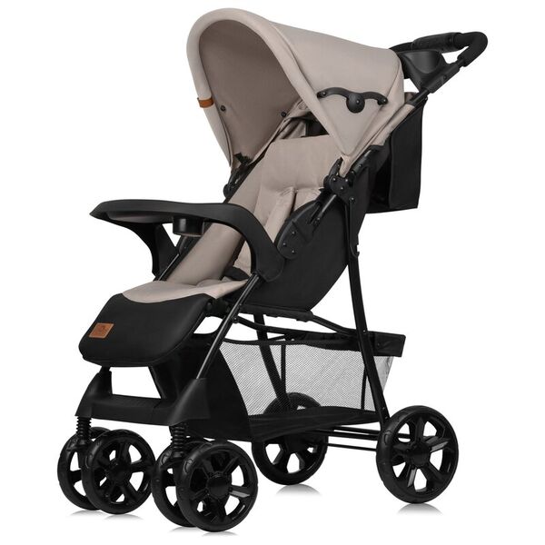 Carucior sport, Lionelo, Emma Plus, Cu tavita, 2 Suporturi pentru pahar, Geanta accesorii, Conform cu standardul european de securitate EN1888-1, Bej, Culoare: Bej