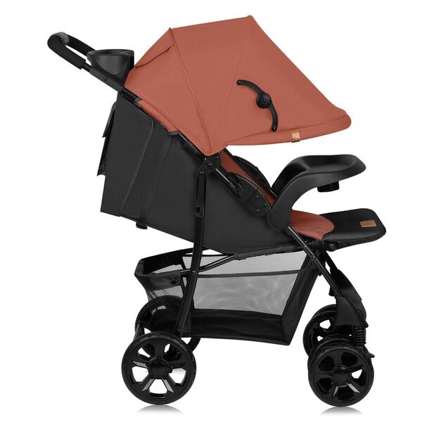 Carucior sport, Lionelo, Emma Plus, Cu tavita, 2 Suporturi pentru pahar, Geanta accesorii, Conform cu standardul european de securitate EN1888-1, Roz, Culoare: Roz