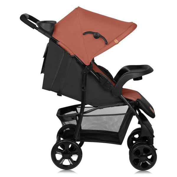 Carucior sport, Lionelo, Emma Plus, Cu tavita, 2 Suporturi pentru pahar, Geanta accesorii, Conform cu standardul european de securitate EN1888-1, Roz, Culoare: Roz