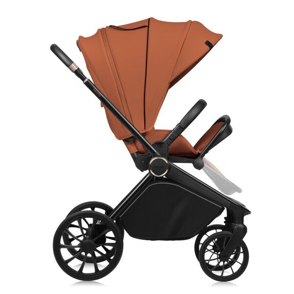 Carucior sport, Lionelo, Mika Plus, Cadru din aluminiu, Copertina XXL, Spatar reglabil in 3 pozitii, Cu accesorii, Pana la 22 kg, 6-48 luni; EN1888-1, EN1888-2 EN1466, Maro, Culoare: Caramiziu