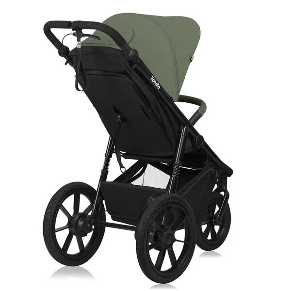 Carucior sport, Lionelo, Azura, Cu 3 roti, Cu baldachin XXL impermeabil, Pliere compacta, Pana la 22 kg, 6-48 luni, Conform cu standardele europene de securitate EN1888-1 si EN1888-2, Negru, Culoare: Negru