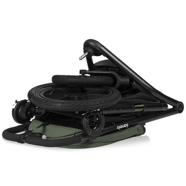 Carucior sport, Lionelo, Azura, Cu 3 roti, Cu baldachin XXL impermeabil, Pliere compacta, Pana la 22 kg, 6-48 luni, Conform cu standardele europene de securitate EN1888-1 si EN1888-2, Negru, Culoare: Negru