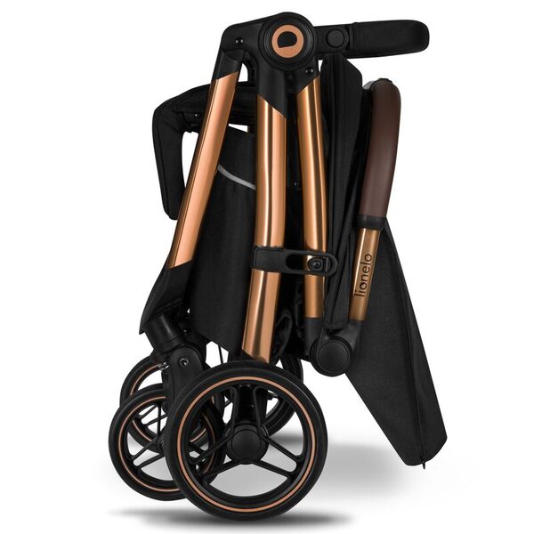 Carucior sport, Lionelo, Ingrid, Capotina impermeabila cu filtru UPF50+, Pana la 22 Kg, Spatar reglabil in 3 pozitii, Include suport pahar si plasa de tantari, Sistem pentru pliere automata, 6 luni+, Negru, Culoare: Negru