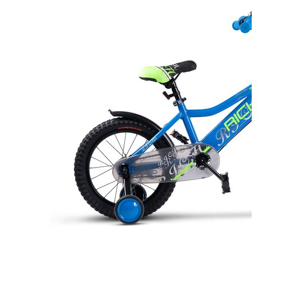 Bicicleta Copii 4-6 ani Rich R1605A 16", Albastru/Verde