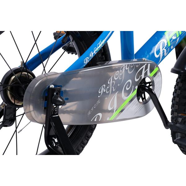 Bicicleta Copii 4-6 ani Rich R1605A 16", Albastru/Verde