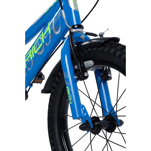 Bicicleta Copii 4-6 ani Rich R1605A 16", Albastru/Verde